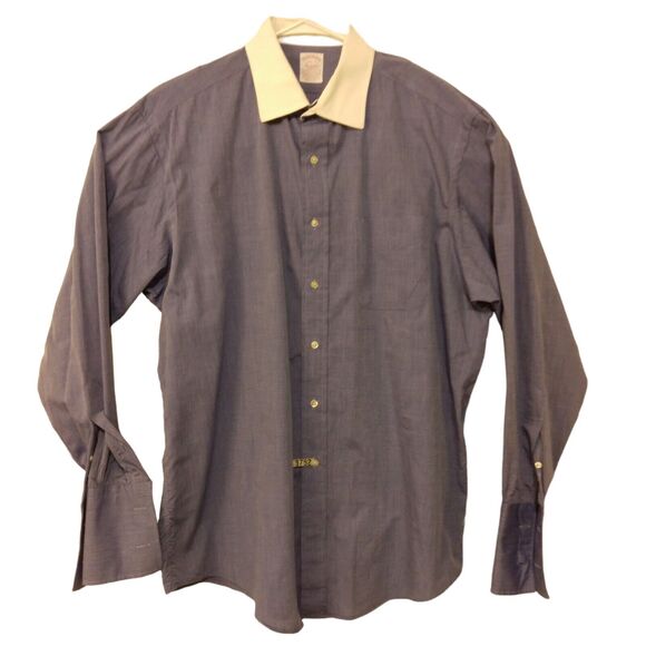 Brooks Brothers vintage Makers dress shirt mens L Large 16.5-4 blue made in USA - Picture 1 of 8